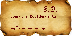 Bognár Dezideráta névjegykártya