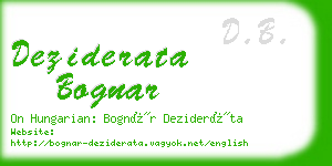 deziderata bognar business card